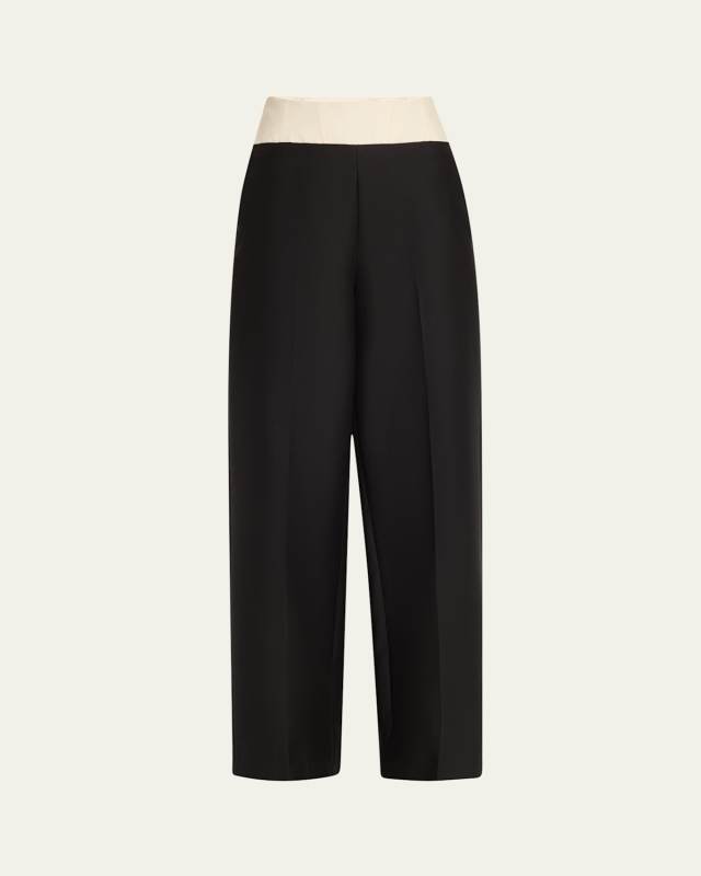 Dakota Corset-Waist Straight-Leg Trousers